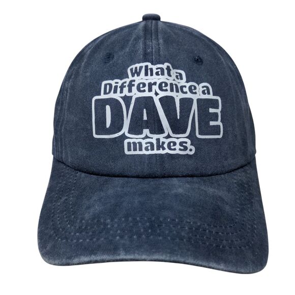 What A Difference A Dave Makes Slideback Hat Blue One Size Adjustable - Picture 1 of 7